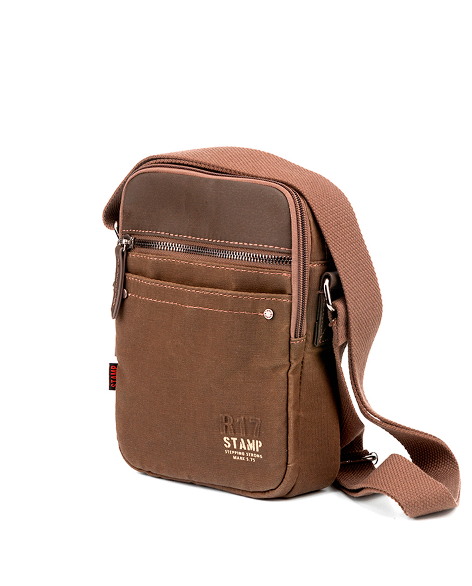 Bandolera de hombre en lona encerada ST1823 Lyon taupe