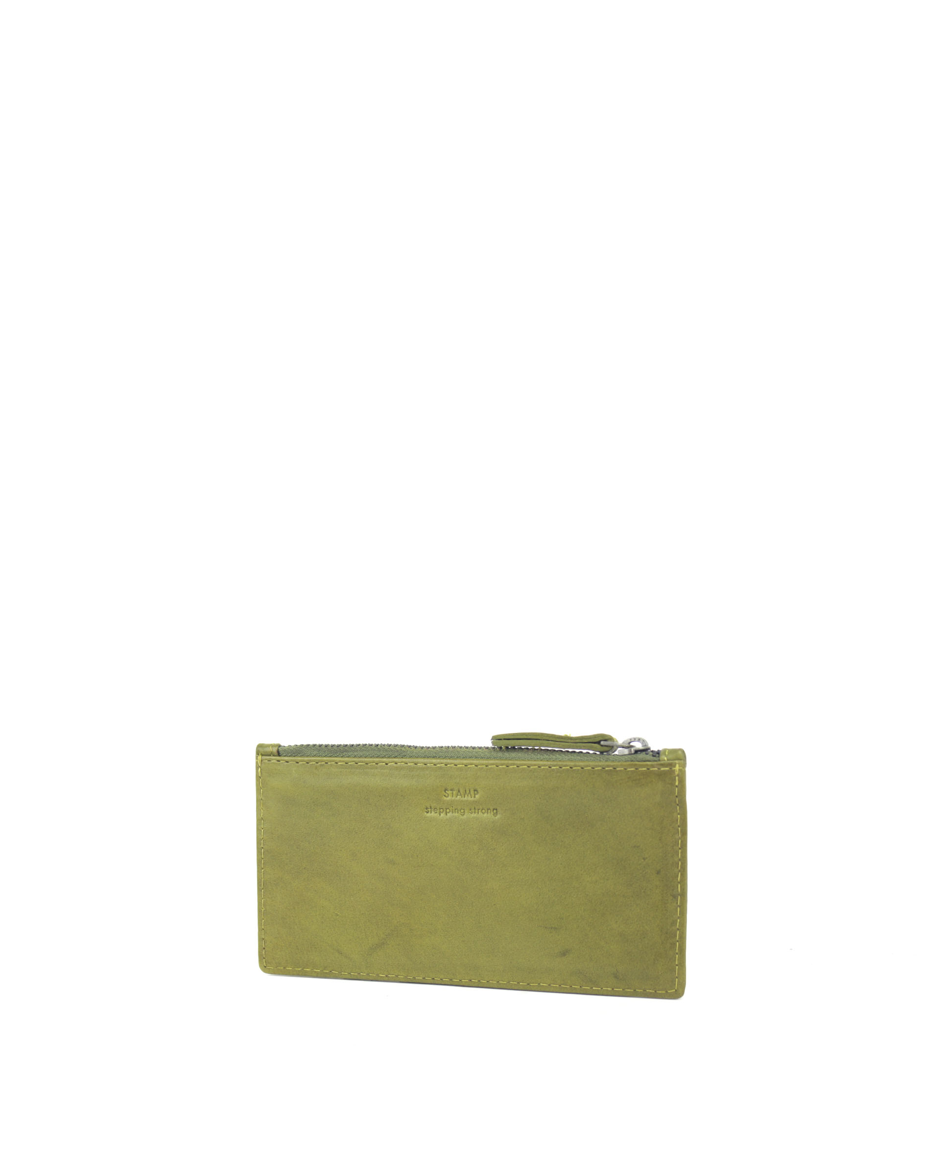 Tarjetero grande de mujer en piel lavada ST32008 Chara verde - Imagen 2