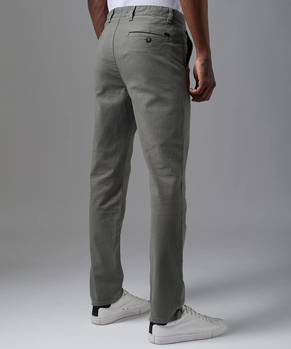 PANTALON DRILL PRETINA INT. CONTRASTE SLIM FIT PLOMO OI25