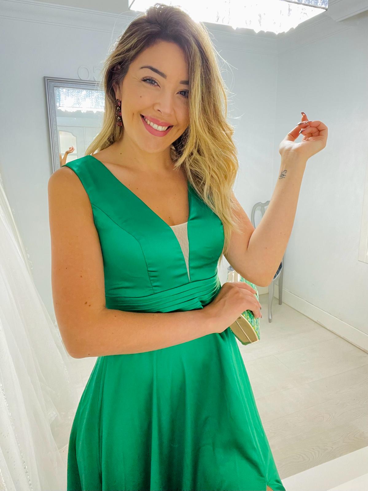 Vestido largo satinado