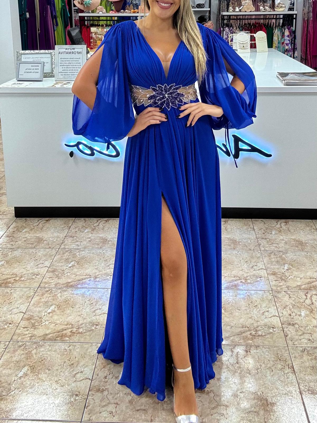 Vestido gasa pedrería